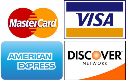 MasterCard, Visa, American Express, and Discover logos